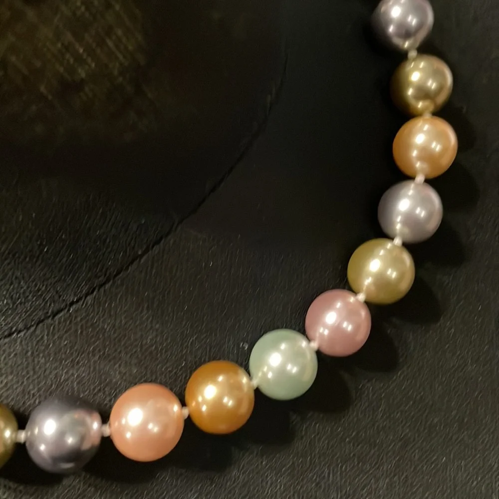 Kenneth Jay Lane Designer 2009 Ingural Multi -Pearl Necklace women Vintage - Picture 8 of 8